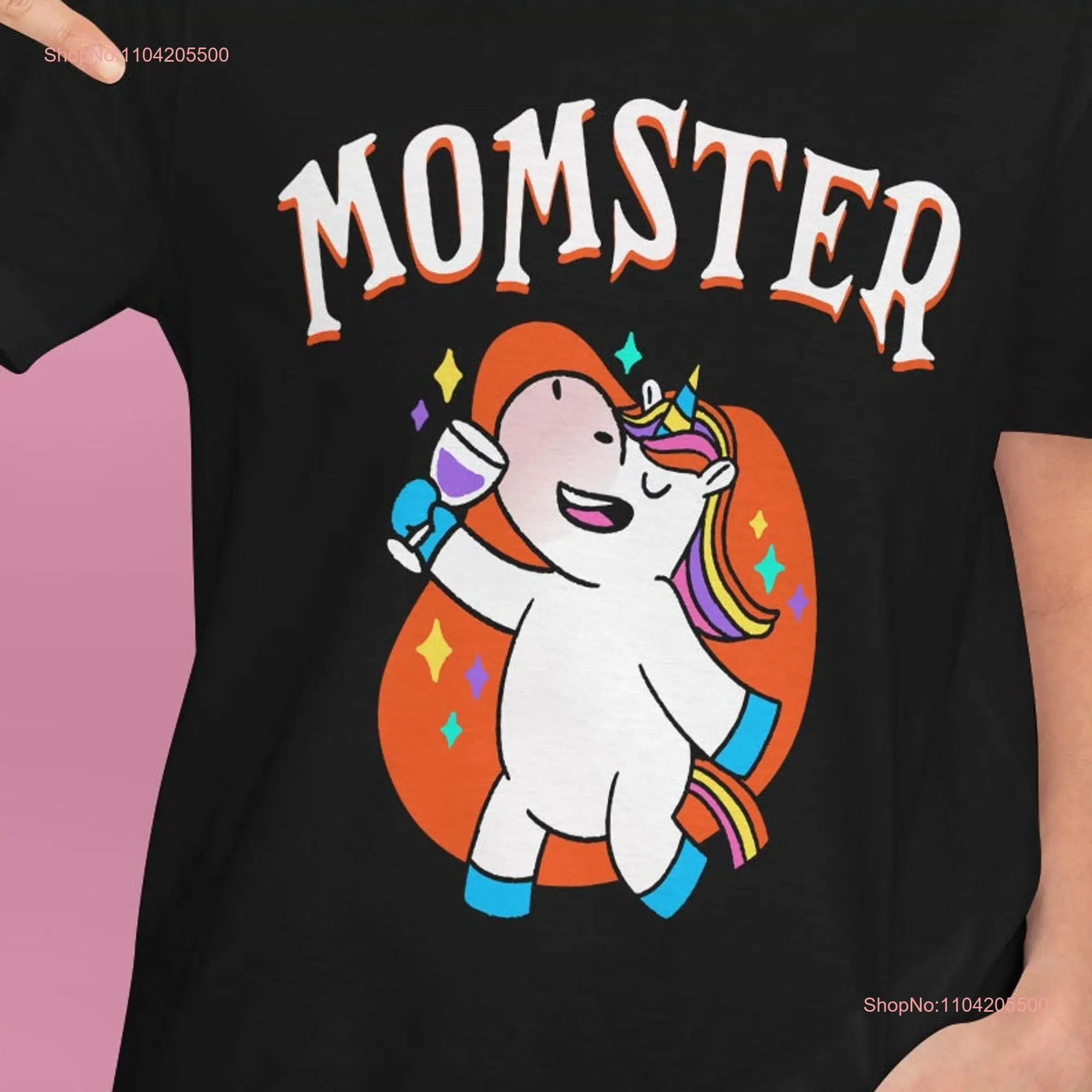 Momster Funny Halloween T Shirt Mom Family Costume Trick or Treating Unicorn Parents long or short sleeves