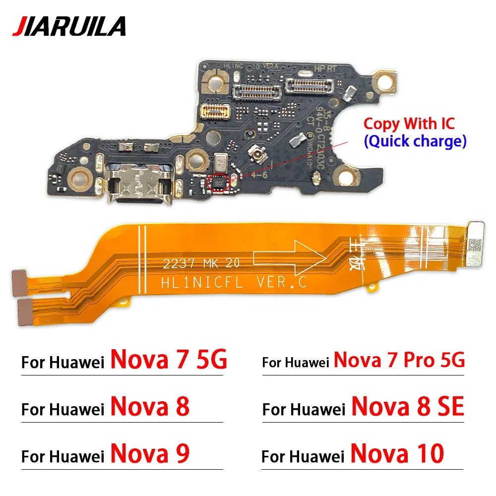Motherboard FLlex For Huawei Nova 7 Pro 8 Se 9 10 USB Charging Board Charger Port Dock Connector Flex Cable Parts