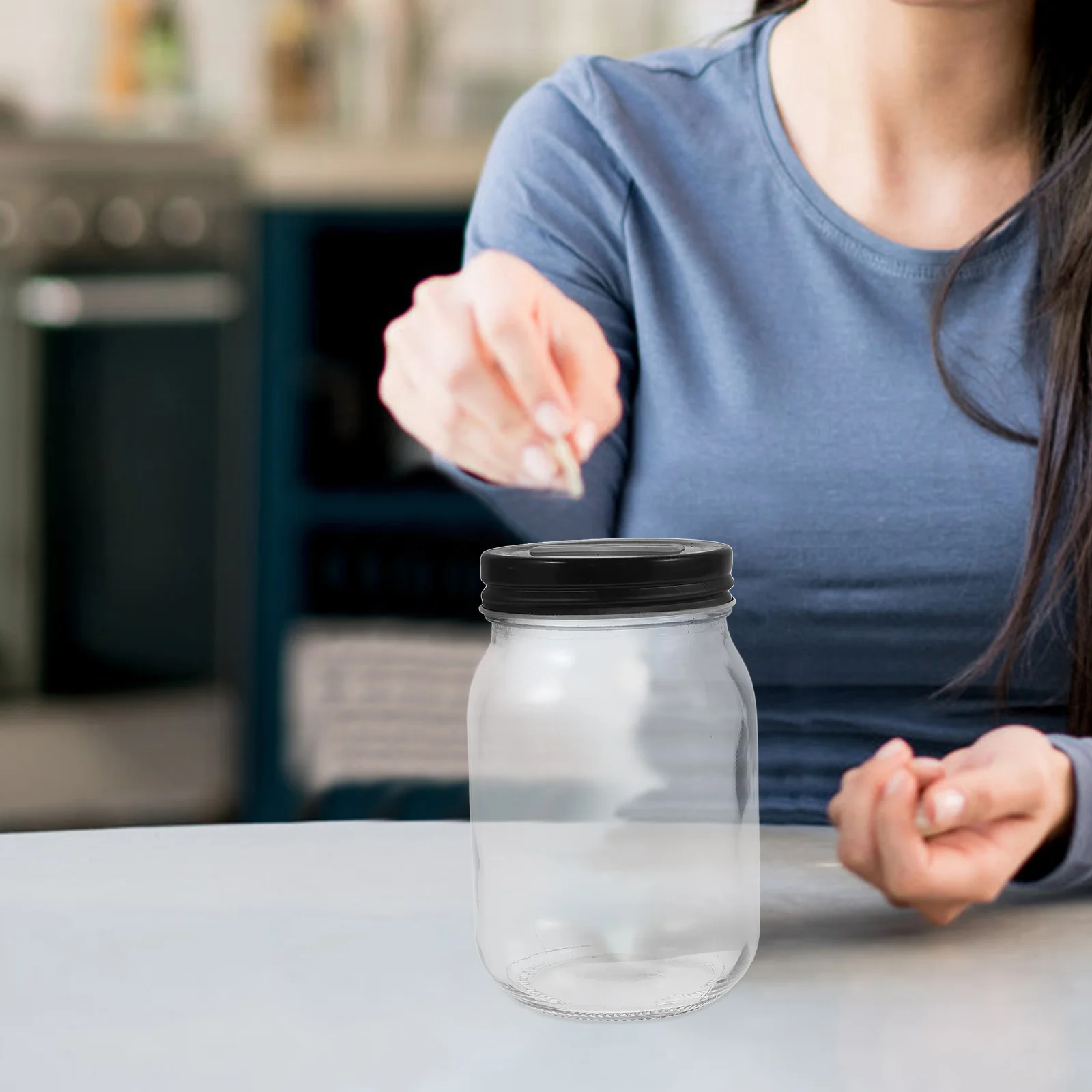 

Clear Durable Glass Piggy Bank Break to Open Coin Bank for Adults Secure Long-Term Savings Box Saving Box Coin Counter Jar