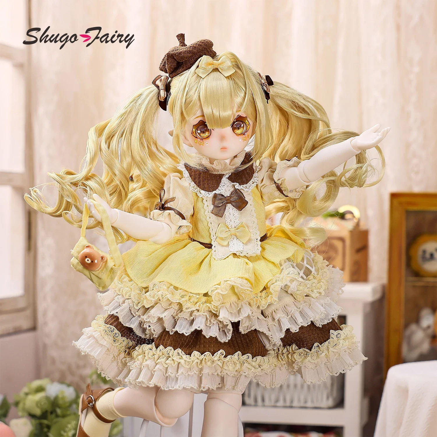 슈가페어리 오리지널 1/4 BJD 마코토 B 스윗 푸딩 테마 핸드페인팅 디저트 메이크업 & 관절 바디 풀세트 레진 아트 인형