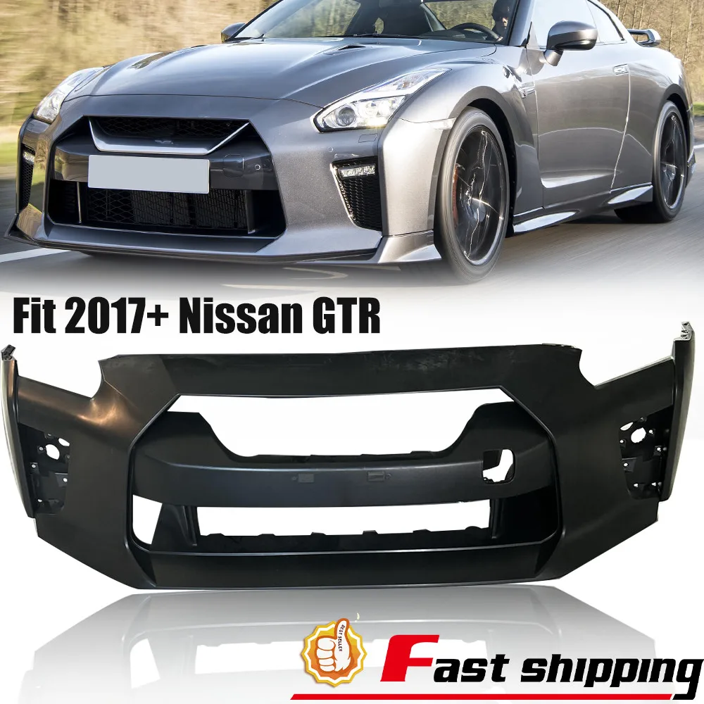 

Fit 2009-2019-2023 Nissan GTR GT-R Front Bumper Cover Factory Black Cover Assly