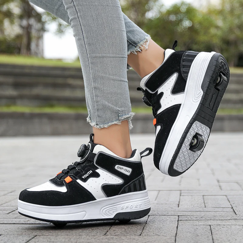 

2025 Новые 2-колесные каблуки: невидимые выдвижные роликовые коньки для мальчиков, взрослых, студентов и детей