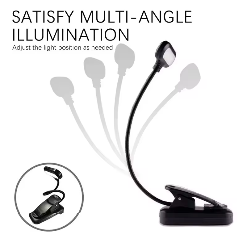 Adjustable LED Clip-On Desk Lamp Battery Powered Flexible Study Reading Battery Learning Book Lamp Portable Bedroom Light Похожие на AliExpress