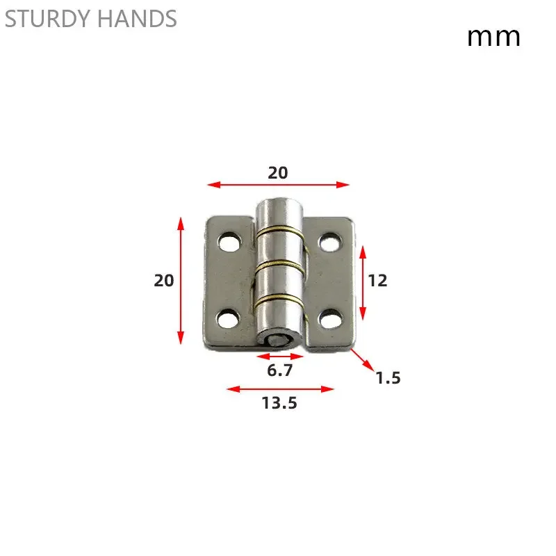 10Pcs Thickened 304 Stainless Steel Mini Hinge Wooden Jewelry Box Cabinet Door Hinges Furniture Hardware Accessories 20mm