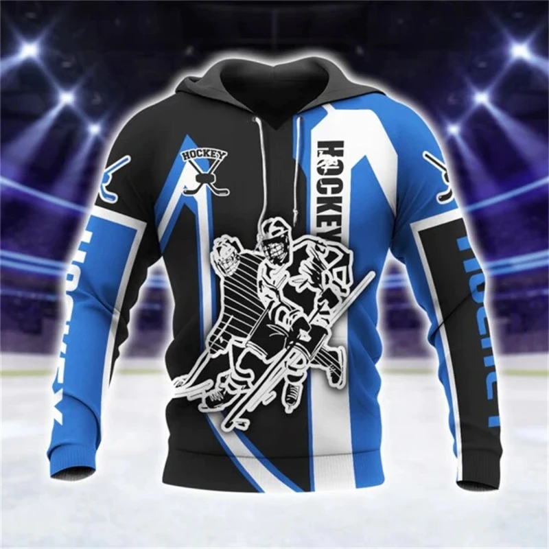 2026 Autumn/Winter New Men's Ice Hockey Sporty Casual Comfort Hooded Pullover Fashion Trend Street Top-Level Men's Clothing