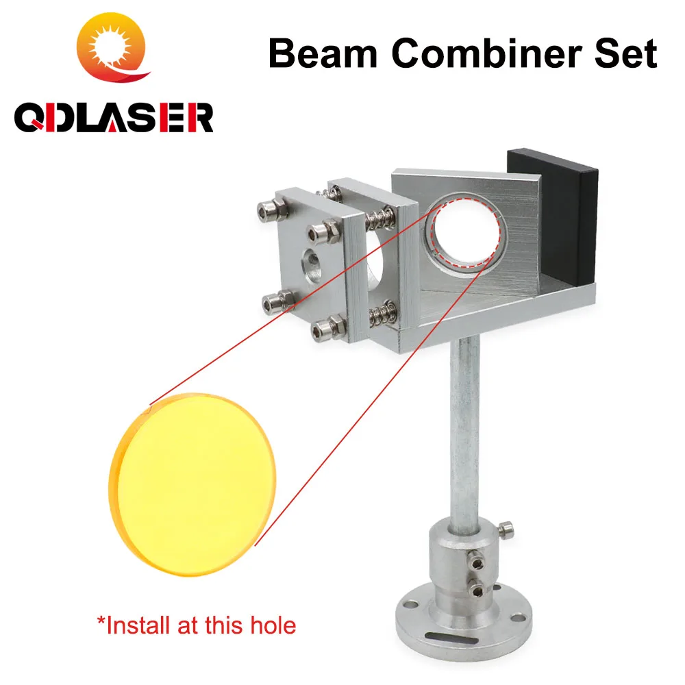 QDLASER-Juego de combinación de rayo láser ZnSe, montaje y puntero para máquina cortadora de grabado láser CO2, 20/25mm