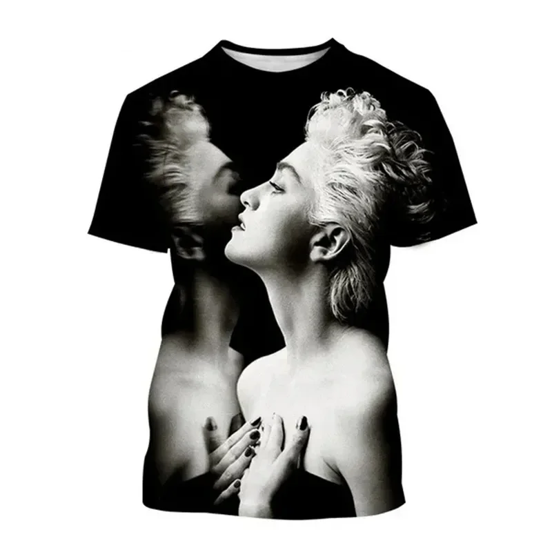 Summer Madonna 3D Print T-Shirts Streetwear Men Fashion Harajuku Oversized O-Neck Short Sleeved T Shirt Tees Tops Clothing