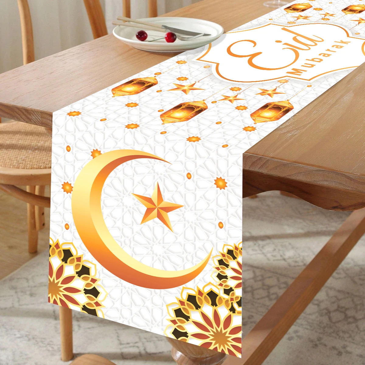 Ramadan Table Runner Decoration 2025 EID Mubarak Decor For Home Tablecloth Ramadan Kareem Islamic Muslim Party Eid Al Adha Gifts