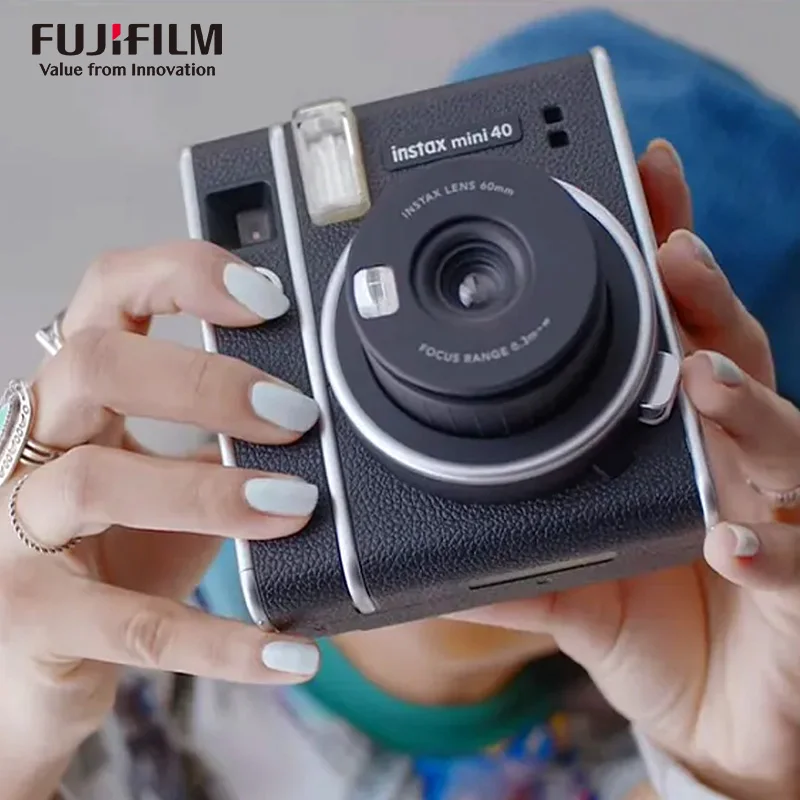New Original Fujifilm Instax Mini 41 / Mini 40 Instant Camera Black And Fuji Photo Film Paper / Fuji Ffilm White border Film ﻿