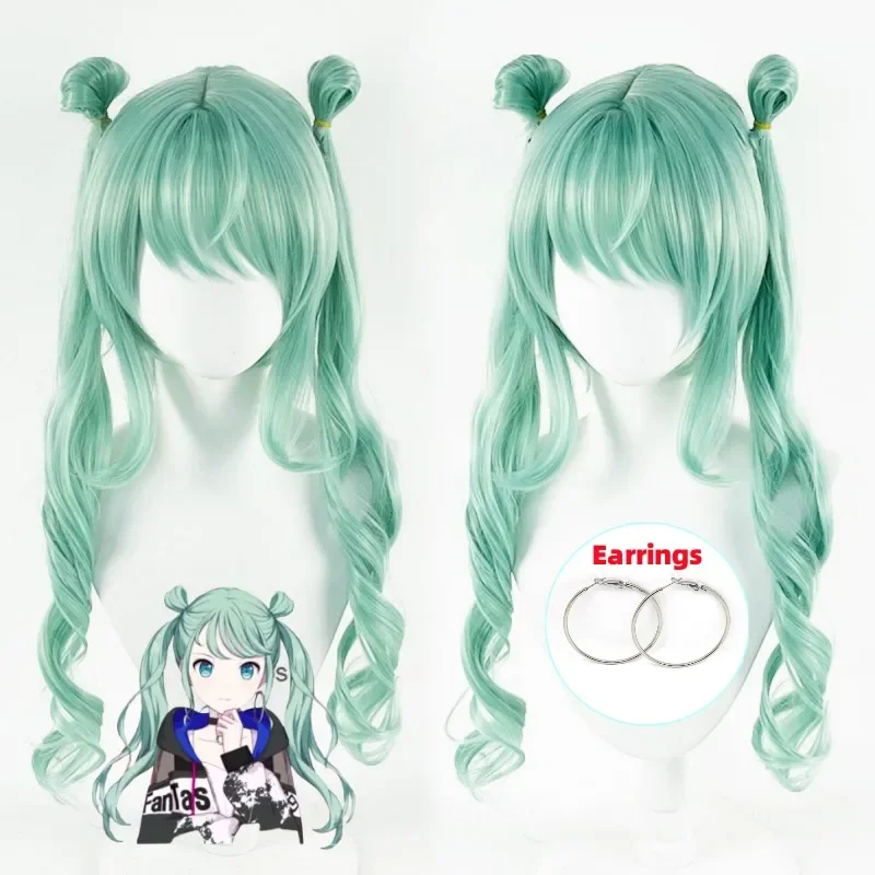 Miku Wig Anime Project Sekai Colorful Stage Cosplay MORE MORE JUMP! Green Heat Resistant Synthetic Hair Wigs   Wig Cap