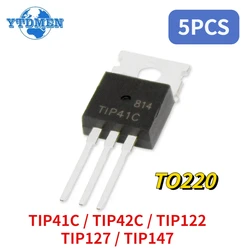 5PCS Transistor TO-220 TIP41C TIP42C TIP122 TIP127  TIP147 100V 5A 6A 10A NPN Transistors Kit