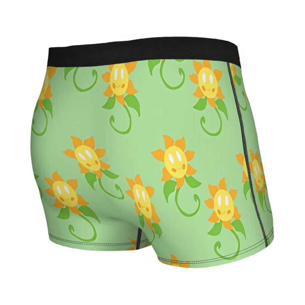 Flower Green Background Sunflower Underpants Homme Panties Men's Underwear Ventilate Shorts Boxer Briefs