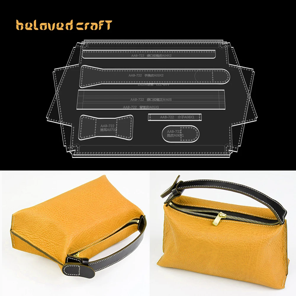 

BelovedCraft-Leather Bag Pattern Making with Acrylic Templates for Hand-carry bag, handbag, clutch bag, women's bag, cosmetics b