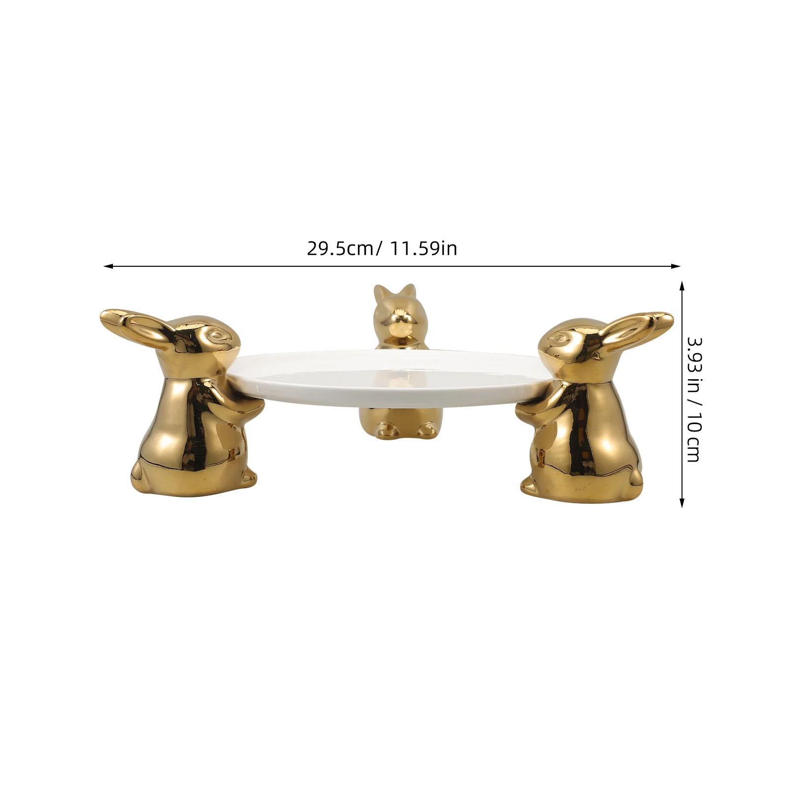 Cake Stand Tray Ceramic Dish Candy Rabbit Dessert Display Bowl Plates - Image 4