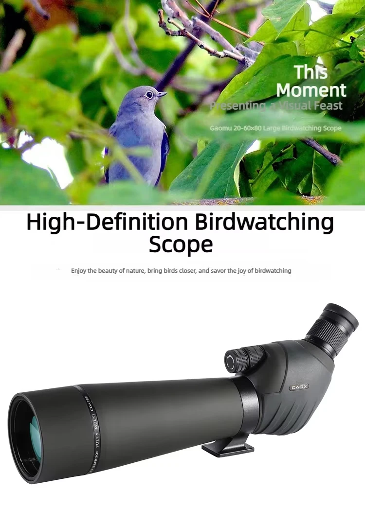CAOX 20-60x80 Vogelbeobachtungsfernglas Hochleistungs-HD-Monokular-Teleskop für Outdoor-Zielbeobachtung und Live-Streaming – Detail 1