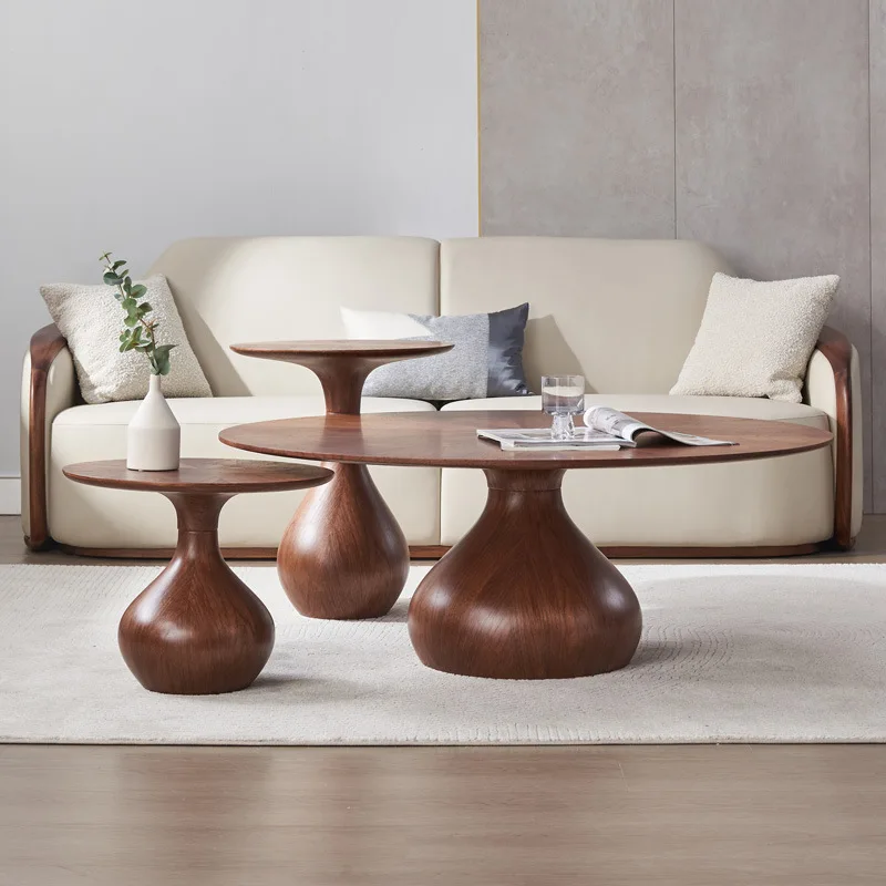 Sofa side few living room creative wrought iron high and low combination round coffee table