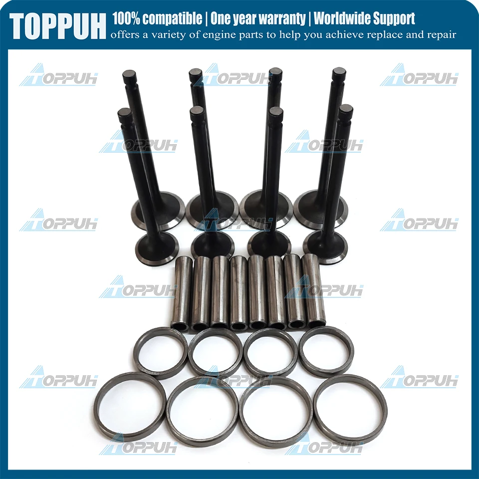 1 Set S4Q2 Intake & Exhaust Valve & Guides for MITSUBISHI S4Q2 S4Q Engine