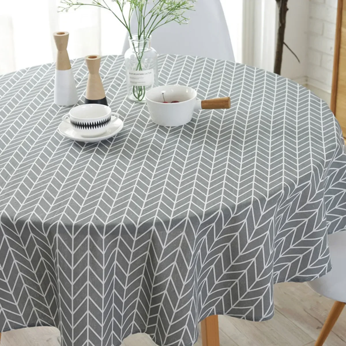 Round Tablecloth 120/150cm Washable Table Cloth Decorative Table Cover Indoor Holiday Home Christmas Party Picnic Dining Room