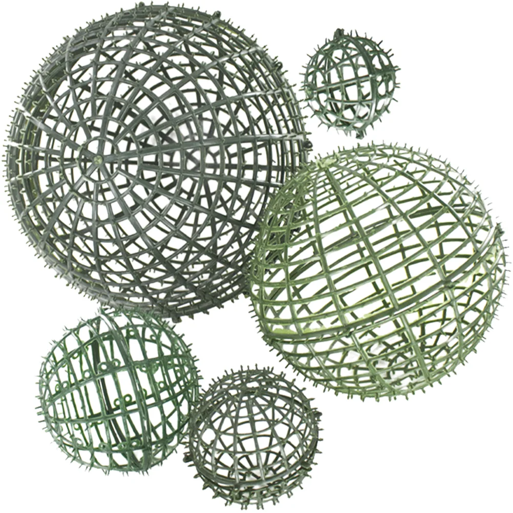 5 Pcs Christmas Decorations Topiary Balls Flower Garland Grass Arrangement Rack Artificial Cage Frame