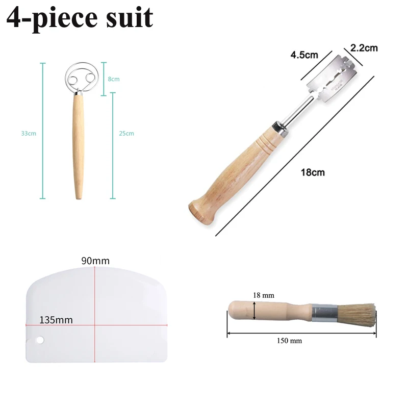 Kit Banneton Pain 14 Pièces – 2 Paniers Rotin + Lame + Grattoir + Pinceau + Pot Levain + Toiles, Accessoires Boulangerie Artisanale Maison