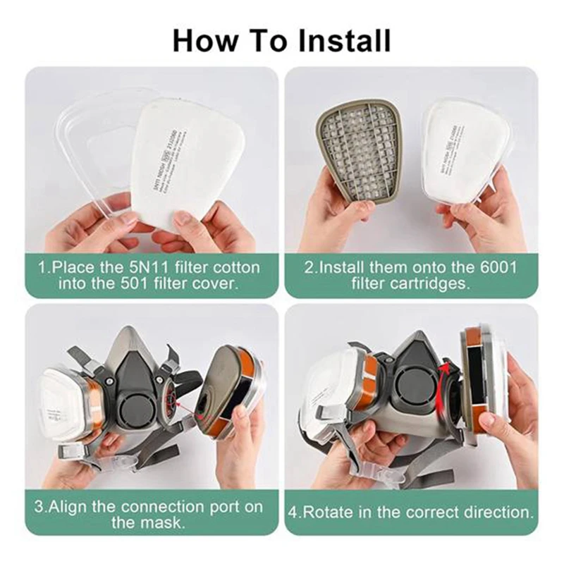 100PCS 5N11 Respirator Filter - 5N11 Particulate Filter Cotton For 6200, 6502, 7502, 6800 Series Respirator Mask