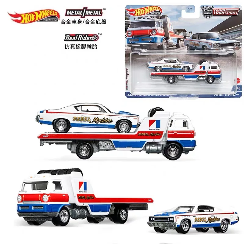 Hot Wheels 1/64 Team Transport Cars  REBEL MACHINE & WIDE OPEN  Car Culture Collection Metal Diecast Model Vehicles FLF56