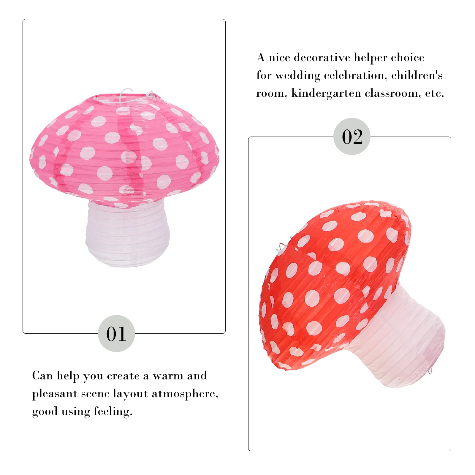 

4 Pcs Paper Lantern Mushroom Light Outdoor Mushrooms Fairy Garden Lanterns Jungle