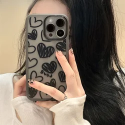 For Honor 200 Pro 90 Lite X6B X8B X8 X9A X9B X9 100 90 Pro Magic 6 5 Pro Lite 4G Phone Case Graffiti Black Love Soft Cover