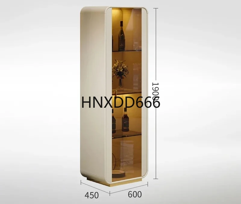 

GLight luxury wine cabinet against the wall Living room locker Double door high-end Italian glass bookcase