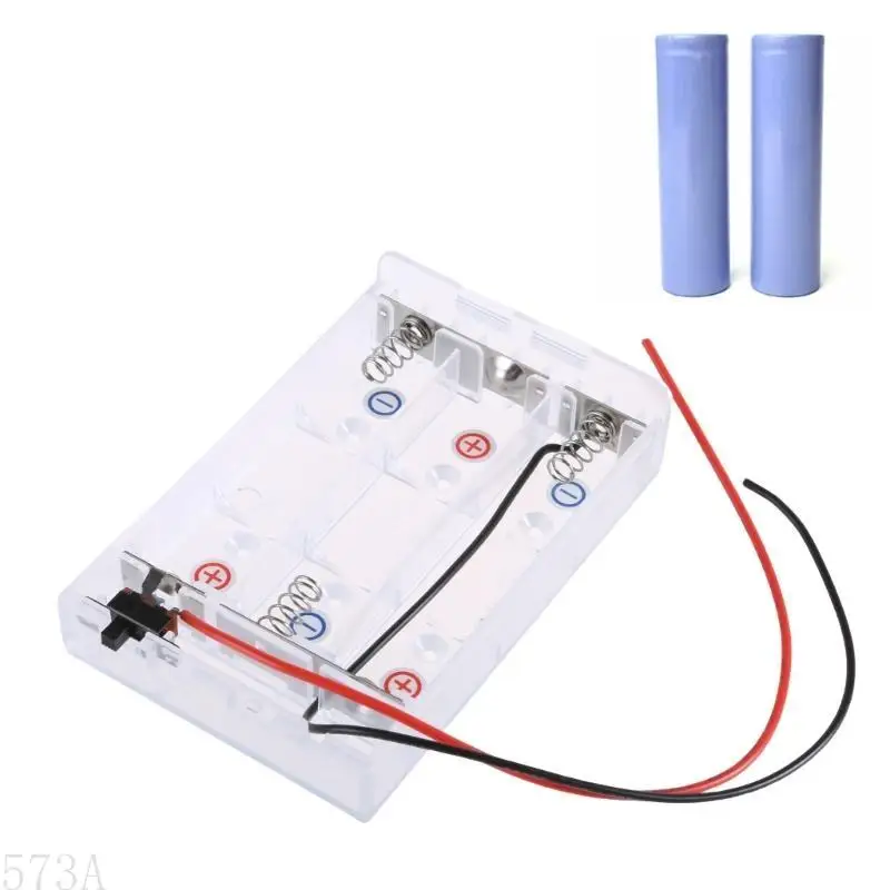 Caja almacenamiento batería 573A 18650 con cable alambre, metralla placa metal para conexión del dispositivo y
