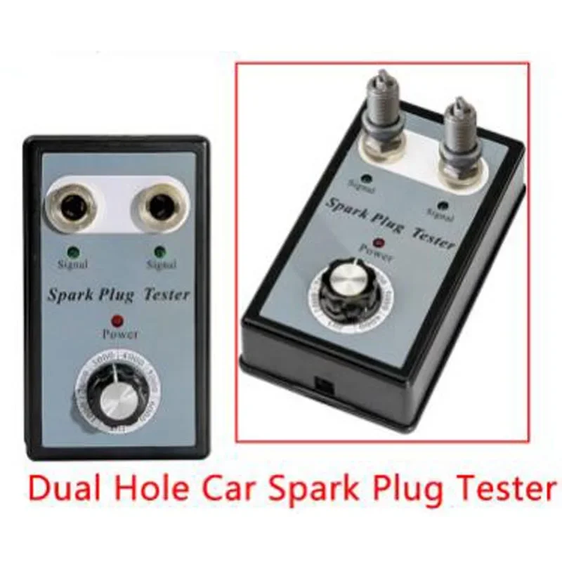 

12V Dual Hole Car Spark Plug Tester Ignition Plug Analyzer Diagnostic Tool Car Spark Plug Tester Detector Two Spark Plugs