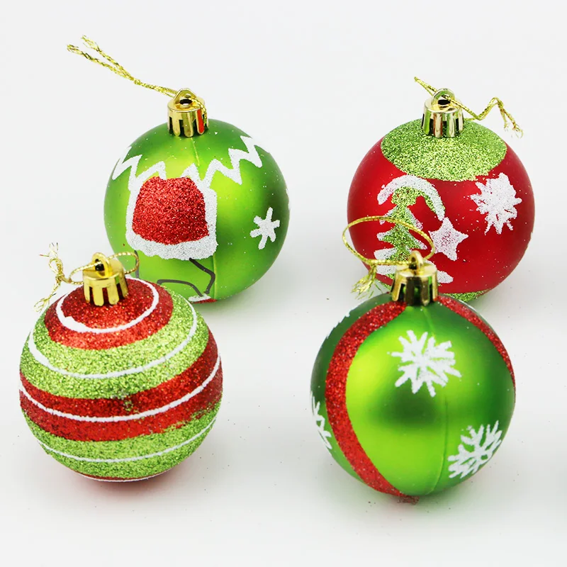 

(6pcs/pack) 7*6cm Christmas Painting Decoration Pendant Ball Festival Party Decorations Scene Atmosphere Door Window Hanging