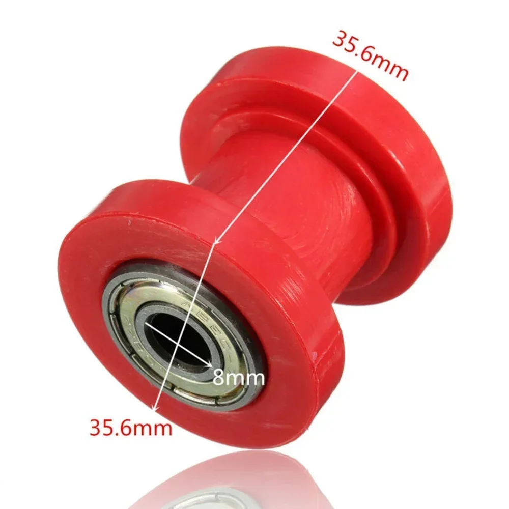Findme 1X ATV Chain Roller – 8mm Red Slider Tensioner Pulley Guide For Pit Dirt Bike ATV NEW