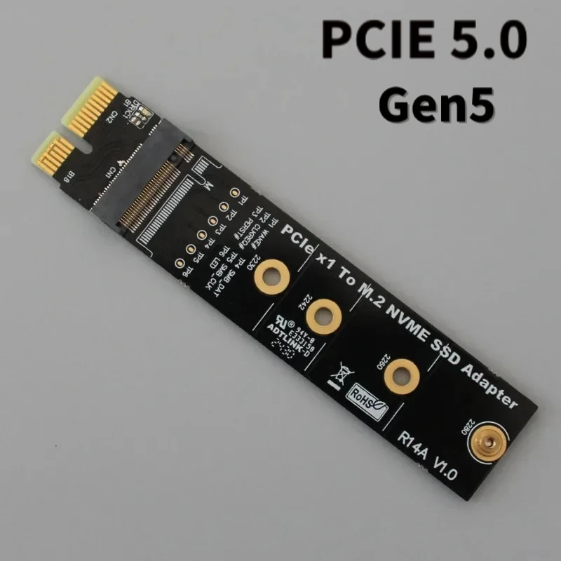 ADT-Link High Speed PCIe 5.0 x1 to M.2 NVMe SSD Solid State Drive Adapter Expansion GPU DIY M.2 M2 NVME SSD Riser Card PCIE GEN5