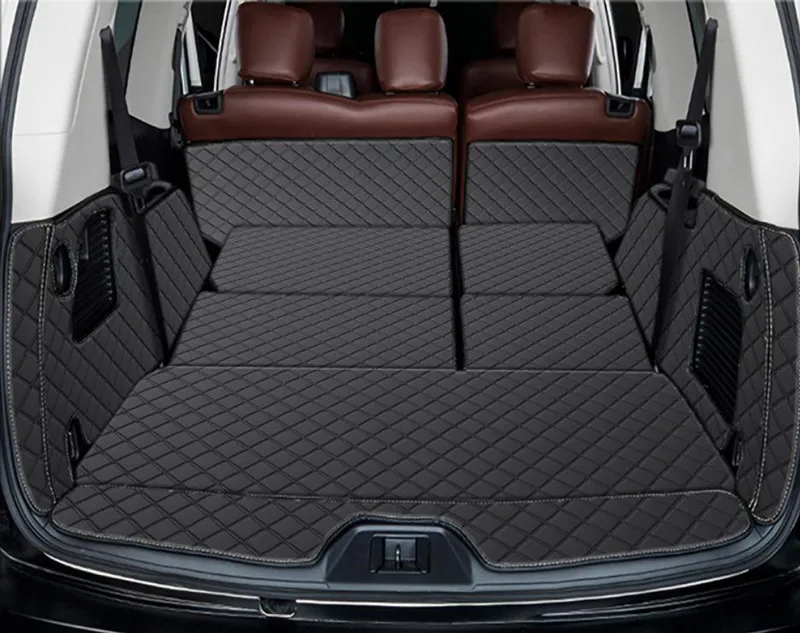 High quality! Full set car trunk mats + Rear door mat for Infiniti QX80 7 8 seats 2022-2013 cargo liner mat boot carpets cover