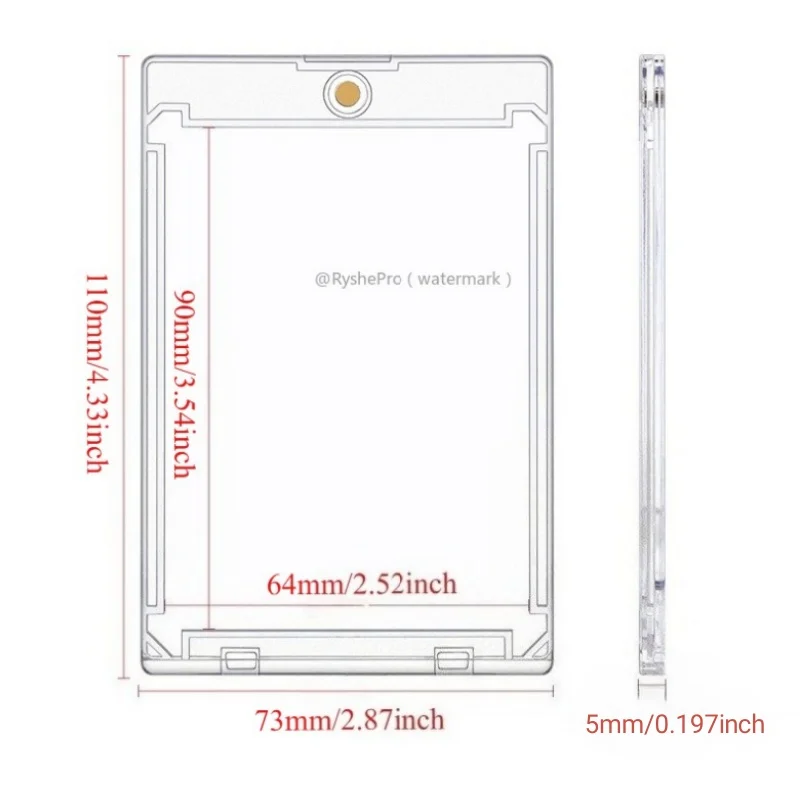 10pcs Card Case Holder 35pt Magnetic Card Holder for Trading Cards Hard Plastic Card Sleeves for MTG TCG Baseball Sports Cards view 2