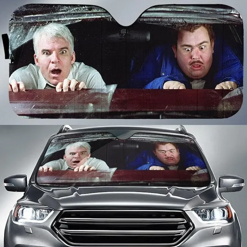 Neal Page And Del Griffith Auto Sunshade, Thanksgiving Movie Car Sunshade, Holiday Travel Sun Shield T2450