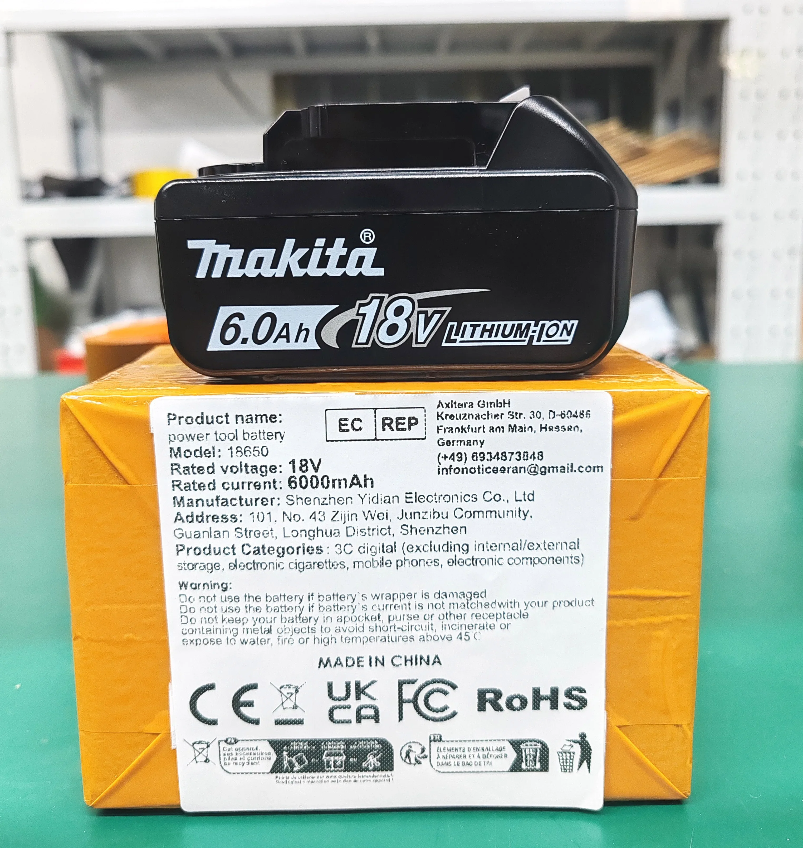 

KC CE UL certificate Makita 18V 6.0Ah Battery BL1830 BL1830B BL1840 BL1850 BL1850B BL1860B BL1815 Replacement Lithium Battery