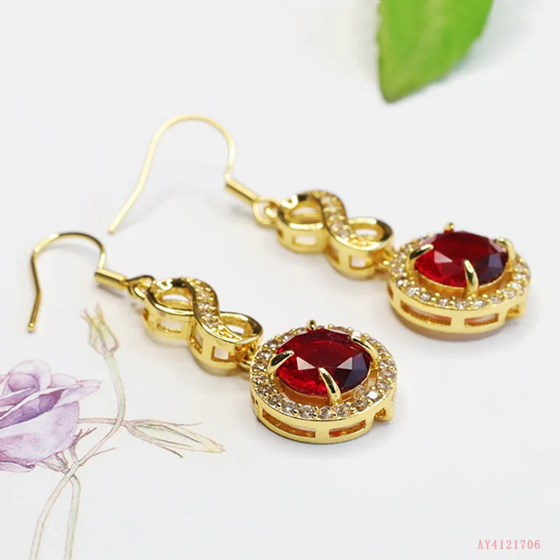 Jewelry Red Earrings Simulation Ruby Ear Hook Hot Sale Jewelry Earrings