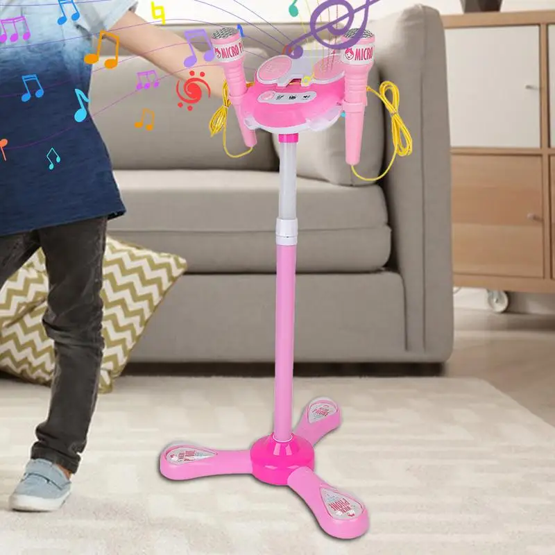 Children's Microphone With Stand Microphone Stand Playset Microphone Stand Playset Kids Standing Microphone Microphone Toys With