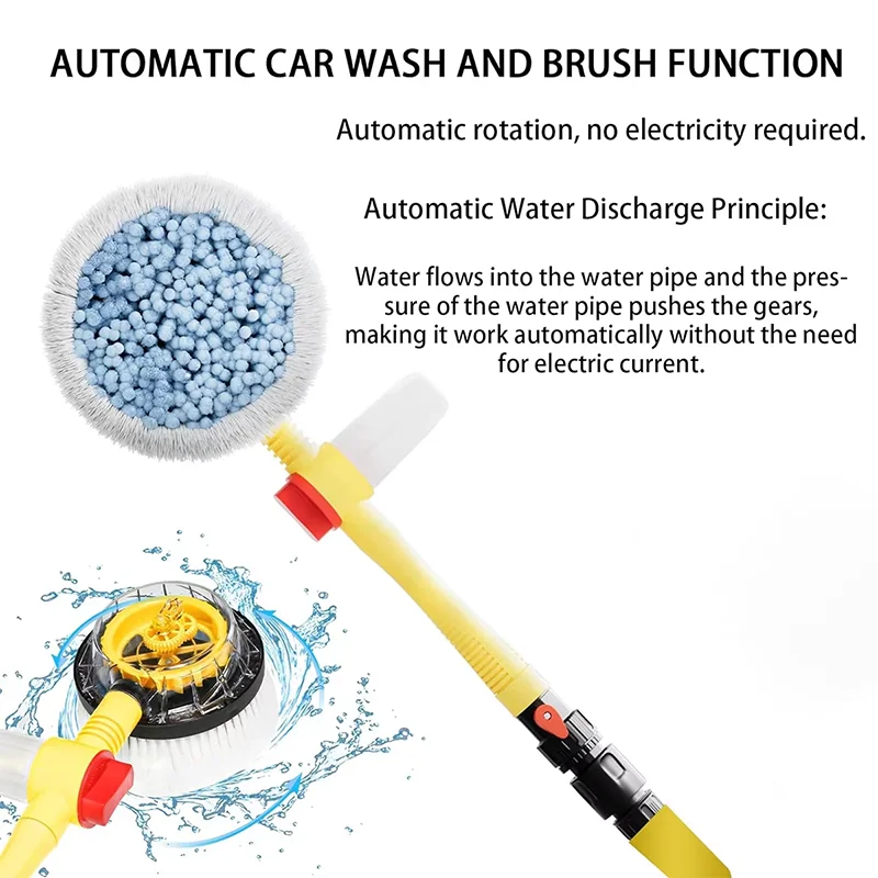 Car water washing mop special car cleaning tool for automatic water squeezing without damage to the car rotating soft brush