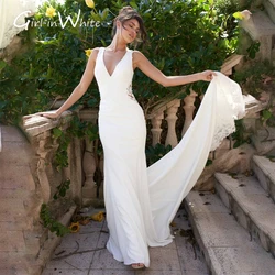 Vestidos De Novia De sirena sin mangas con botones encantadores, Vestidos De Novia De cola De barrido, ilusión Sexy, cuello en V