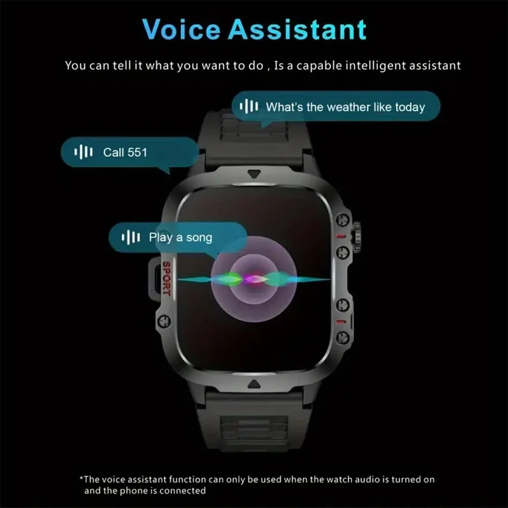 2024 Men\'s Smart Watch Bluetooth Call AI Voice 100+ Sport Modes 420mAh Big Battery Sports Waterproof Smart Watch for Android IOS