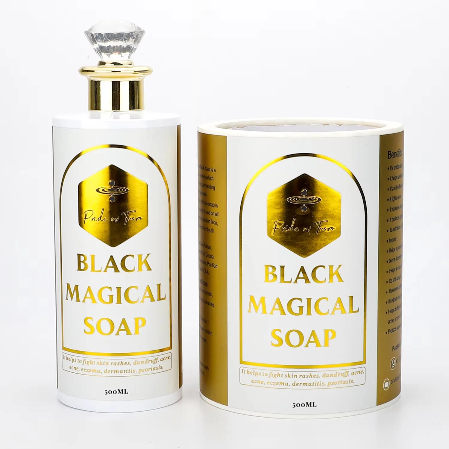Waterproof BOPP Custom Large Gold Label Roll | Big Size Gold Foil Logo Stickers for Soap Bottle Packaging