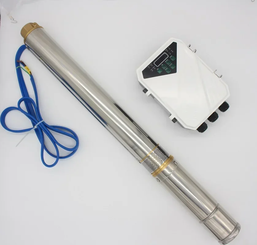 

3" 110VDC 2HP 3.8M3/H 180M Solar Submersible Bore Hole Deep Well Water Pump With MPPT Controller 3DPC3.8-180-110-1500