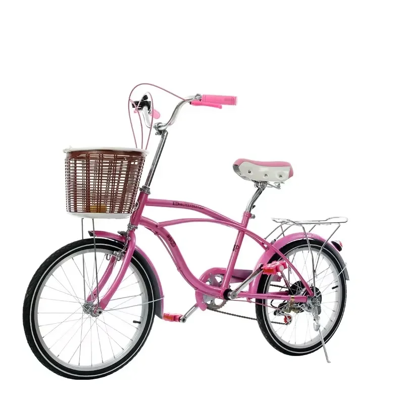 New Ladies Pink City Bike Single Speed Steel Frame Comfortable Seat V Brake Affordable