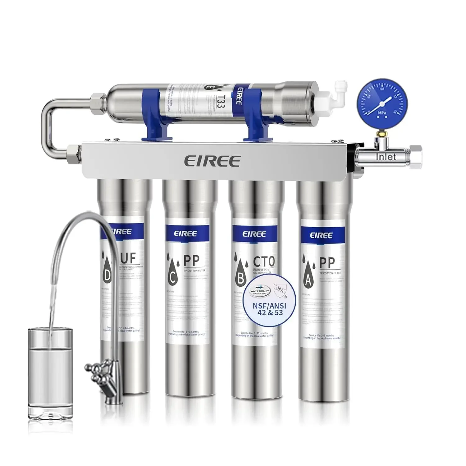 US Shipping Brand new  H502B Under-Sink Ultrafiltration Water Filter - 0.01 µm Membrane, Removes 99.99% Heavy Metals, Chlorine &
