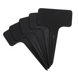 100pcs Garden Labels Plant Classification Sorting Sign Tag Ticket Plastic Writing Plate Board Plug In Card Black