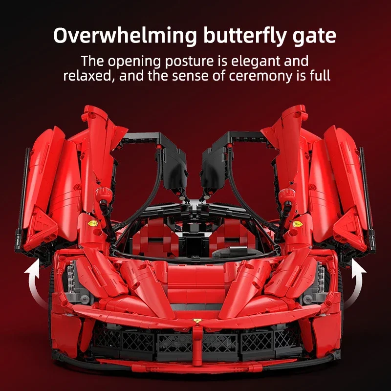 Technical MOC Hypercar Red Racing Car Sportscar Supercar Vehicle Butterfly Door Model 4739PCS Building Blocks Brick Toys Gift