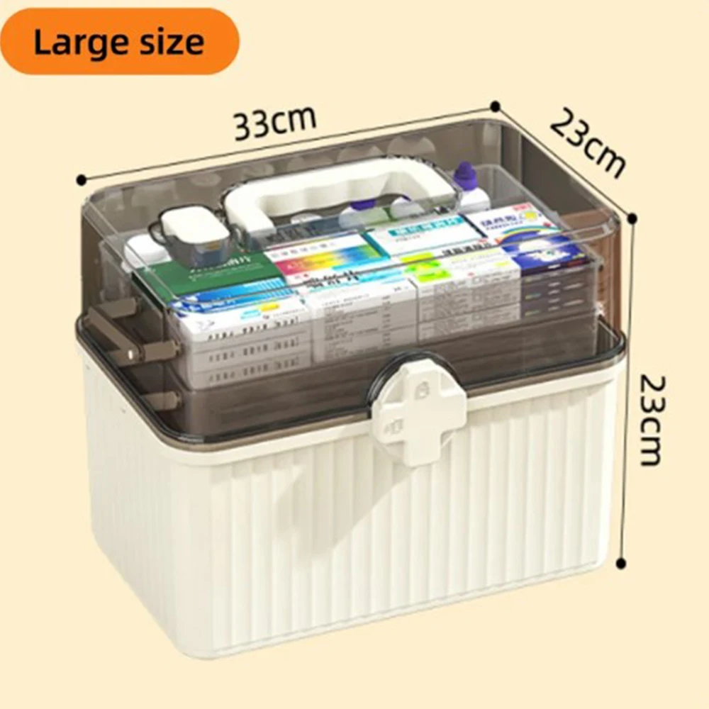 Large Capacity Family Medicine Organizer Box Portable First Aid Kit Medicine Storage Boxes Organizers Plastic Organizing Home